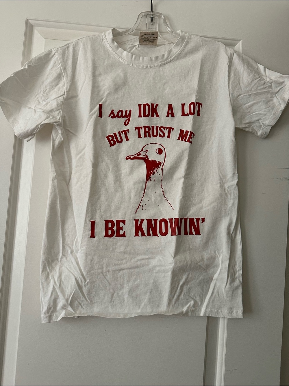 Graphic Tee with Red Duck Design